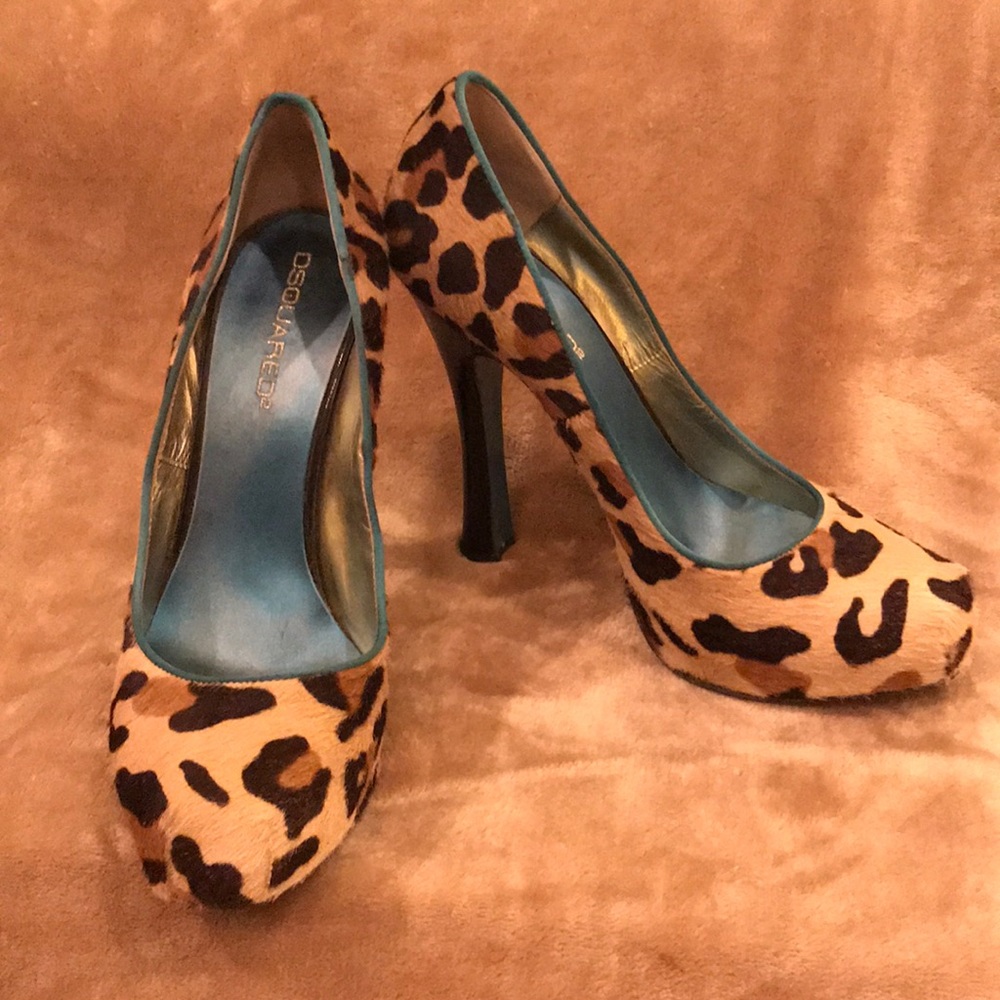 DSquared leopard calfskin pumps size 39